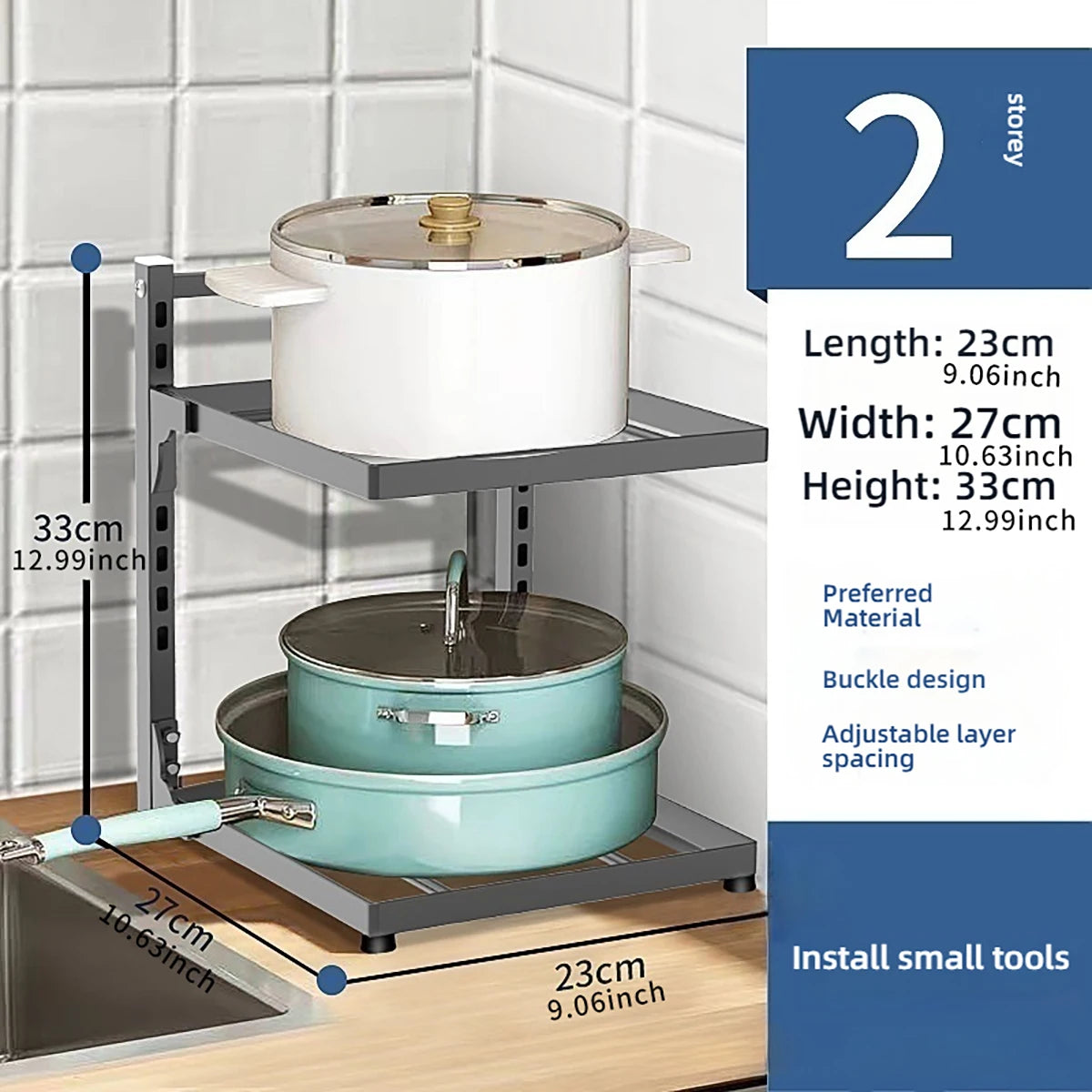 KitchenMax Corner Storage Shelf
