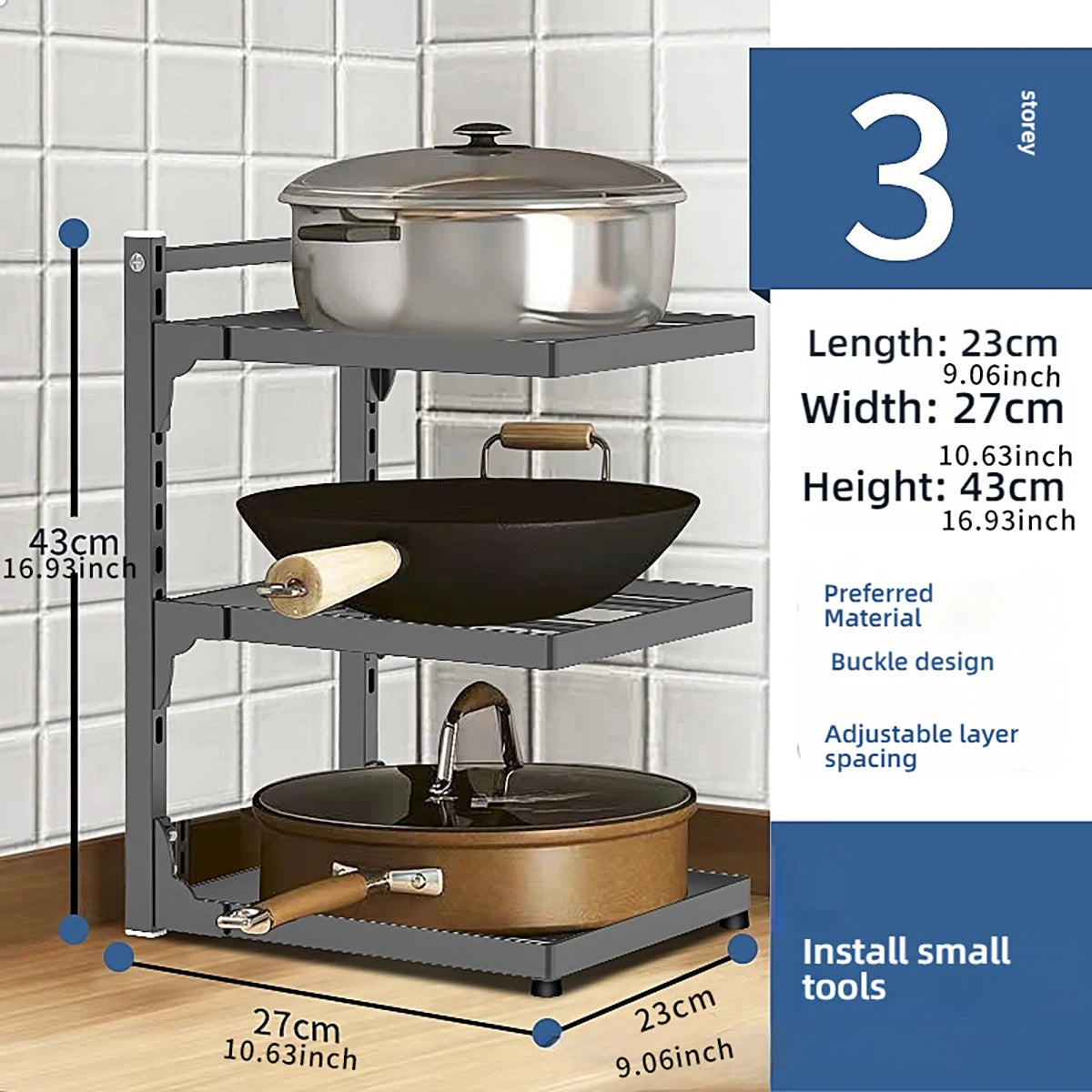 KitchenMax Corner Storage Shelf